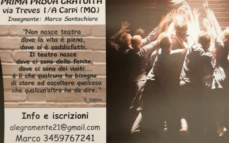 Associazione AlegraMente-                     Laboratori di Teatro Inclusivo a Carpi!